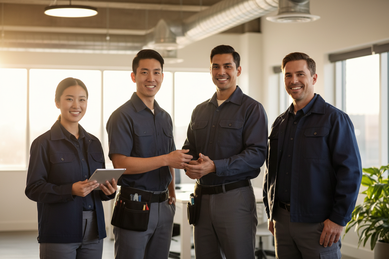 Friendly Be Cool HVAC team portrait
